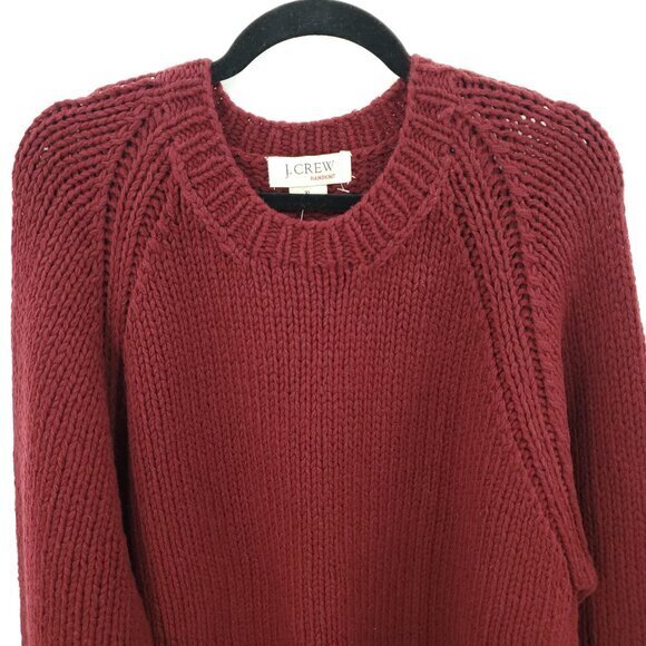 Men's NWT J. Crew Factory 100% Wool Chunky Crew Neck Sweater XL Red - Picture 4 of 13